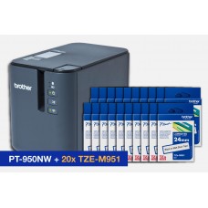 Brother PT-950NW Desktop Label Printer and Tape BUNDLE